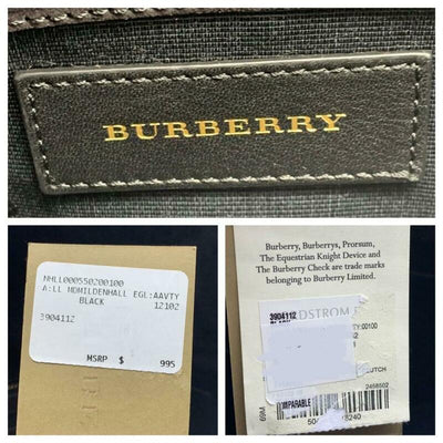 Burberry Crossbody Medium Mildenhall Signature Grain Convertible Black Leather