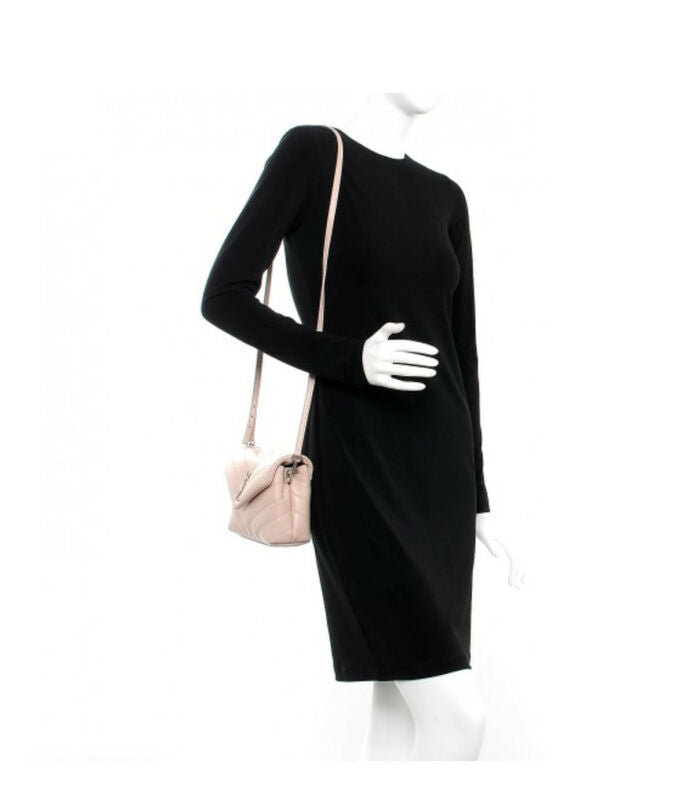 Saint Laurent Monogram Loulou Toy Light Pink Leather Cross Body Bag