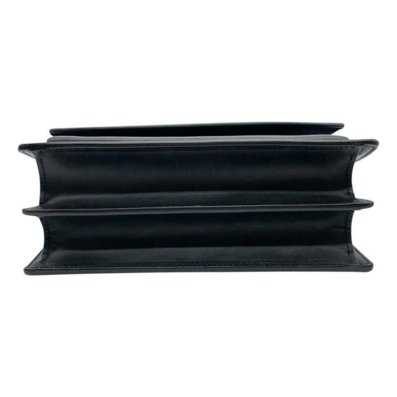 Saint Laurent Monogram Sunset Medium Braided Strap Black Leather Shoulder Bag