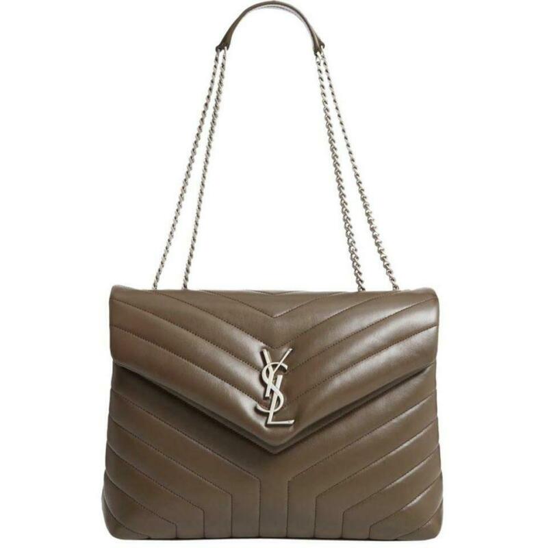 Saint Laurent Monogram Loulou Medium Faggio Brown Leather Shoulder Bag