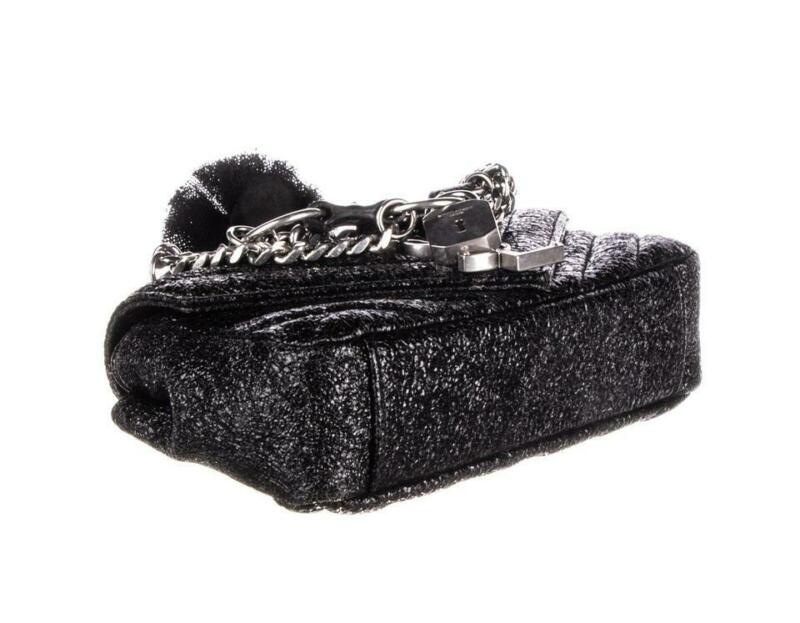 Saint Laurent Collège Mini Quilted Monogram Punk Crackled Chain Black Leather