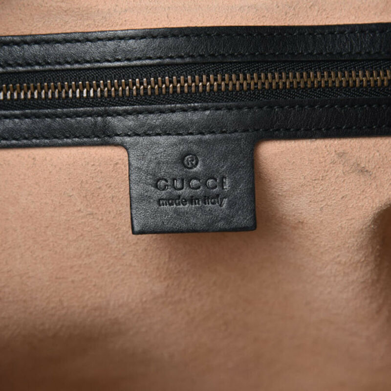 Gucci GG Marmont Calfskin Matelasse Medium Black Leather Shoulder Bag