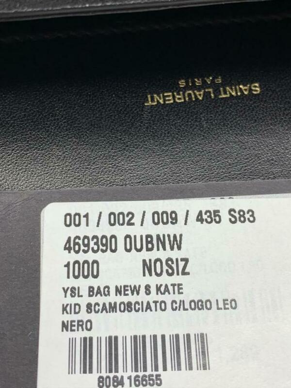 Saint Laurent Monogram Kate New Small Monogram Gold Black Suede Leather