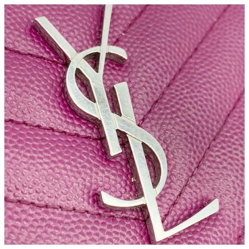 Saint Laurent Chain Wallet Small Purple Leather Cross Body Bag