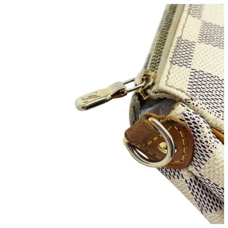 Louis Vuitton Pochette Clutch Eva White Damier Azur Canvas Shoulder Bag