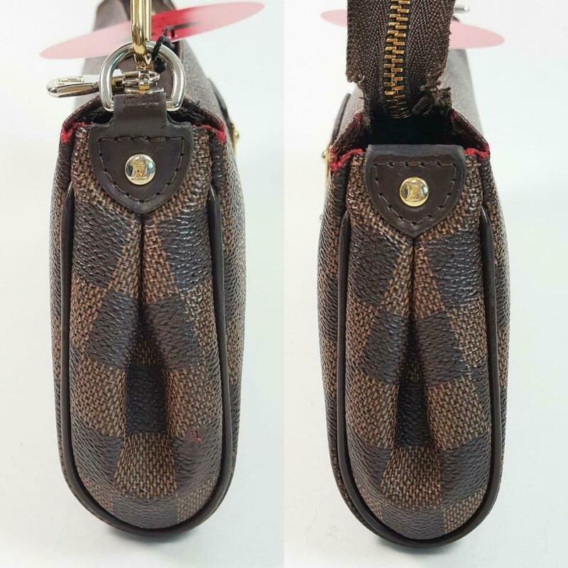 Louis Vuitton Eva Damier Ebene Chain Brown Coated Canvas Cross Body Bag