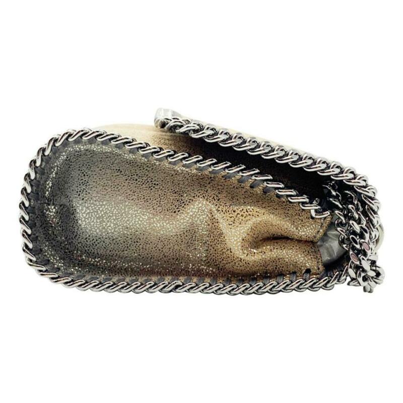 Stella McCartney Ombre Falabella Shaggy Deer Metallic Grey Faux Leather Shoulder