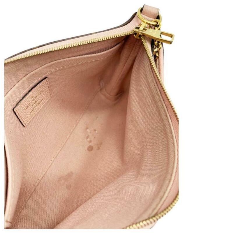 Louis Vuitton Pallas Clutch Rose Poudre Pink Monogram Canvas Shoulder Bag