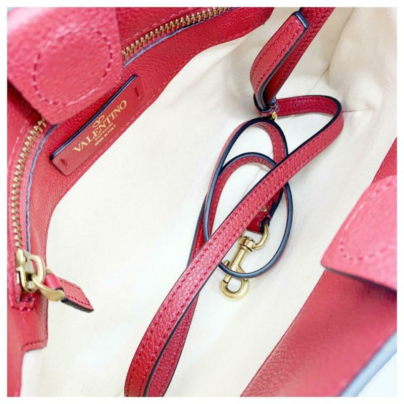 Valentino Small Twinkle Stud Rockstud Red Leather Shoulder Bag