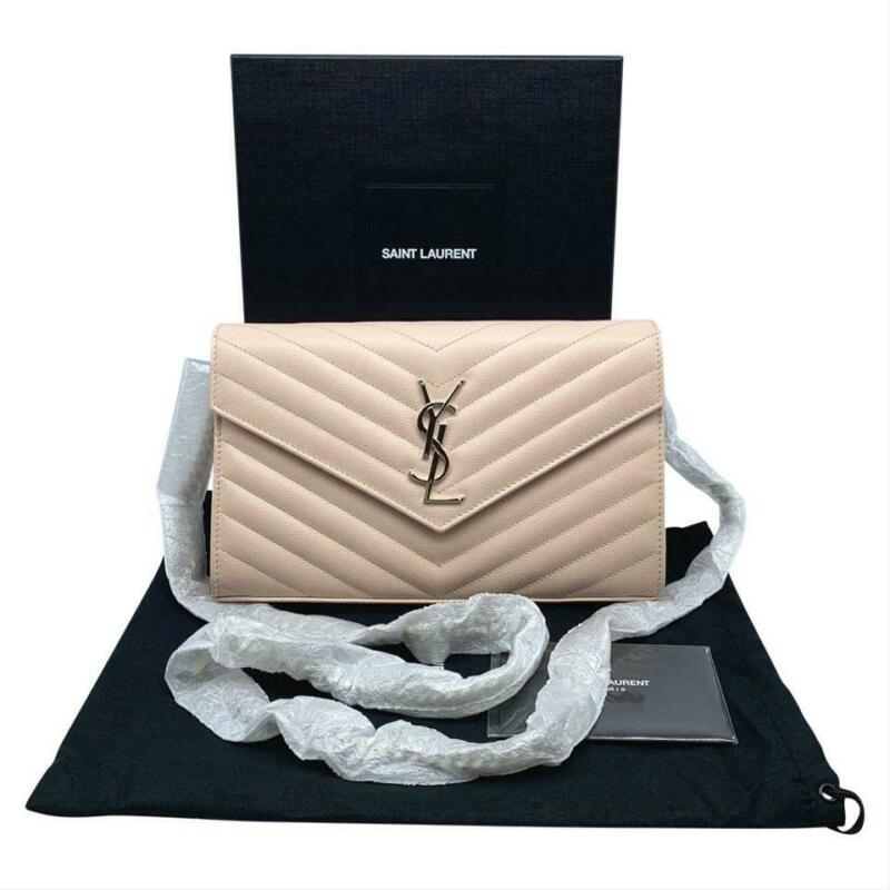 Saint Laurent Chain Wallet Medium Woc Pink Leather Cross Body Bag