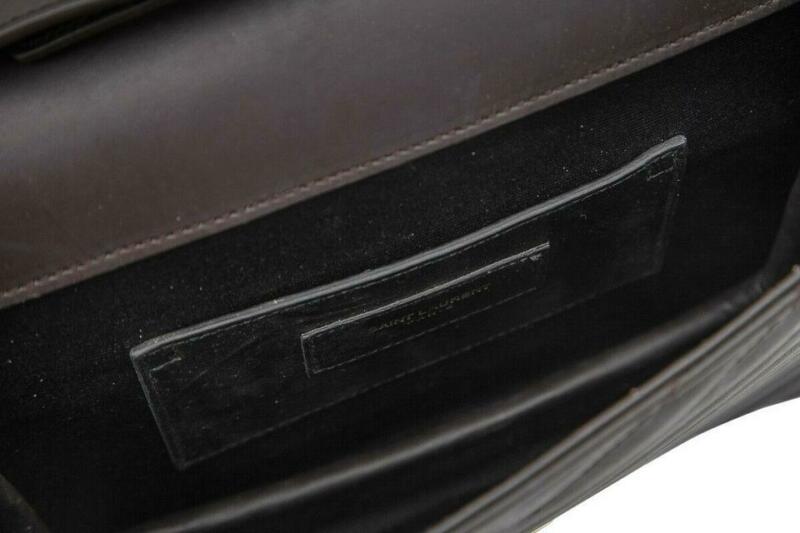 Saint Laurent Monogram Envelope Crossbody Matelasse Burgundy Leather Shoulder Bag