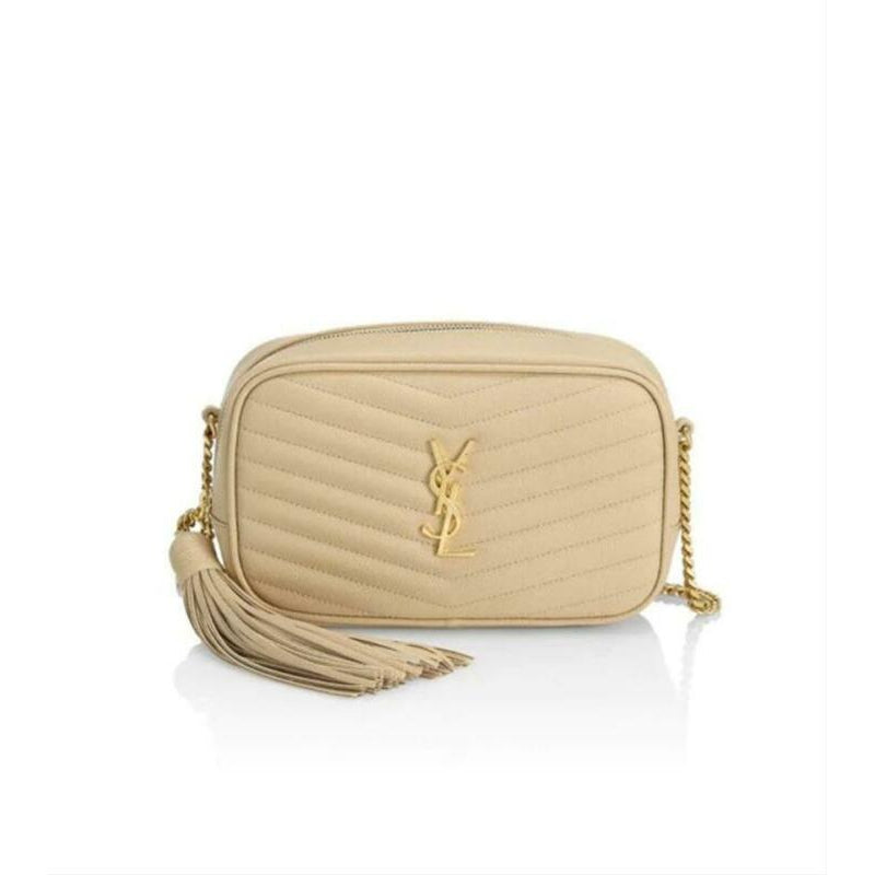 Saint Laurent Loulou Monogram Ysl Camera Beige Leather Cross Body Bag