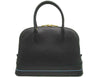 Prada Calfskin Dome Logo Black Leather Satchel