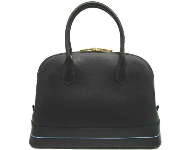 Prada Calfskin Dome Logo Black Leather Satchel