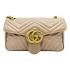 Gucci GG Marmont Calfskin Matelasse Small Nude Pink Leather Shoulder Bag