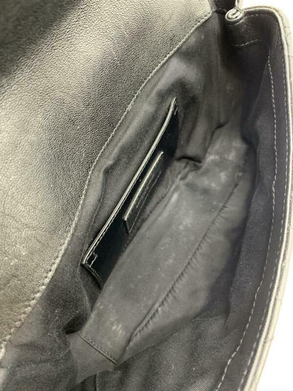 Saint Laurent Envelope Medium Tri-quilt College Monogram Satchel Black Sheepskin