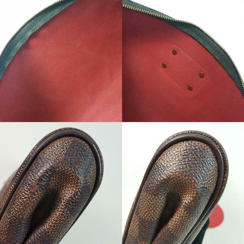 Louis Vuitton Eva Damier Ebene Chain Brown Coated Canvas Cross Body Bag