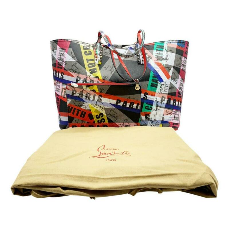 Christian Louboutin Loubiballage Calfskin Cabata Black Leather Tote