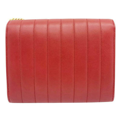 Saint Laurent Chain Wallet Vicky Lambskin Matelasse Rouge Eros Red Leather