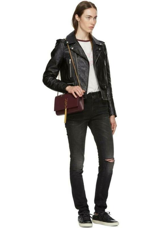 Saint Laurent Monogram Kate New Monogram Medium Tassel Chain Strap Bordeaux