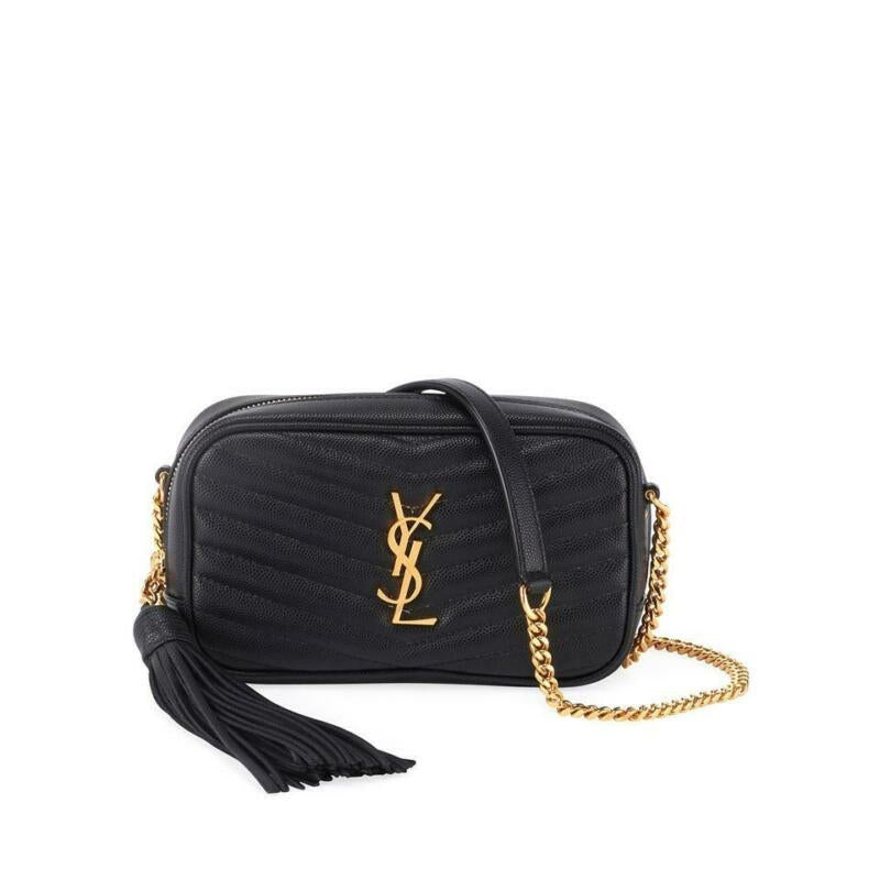 Saint Laurent Loulou Monogram Ysl Camera Black Leather Cross Body Bag