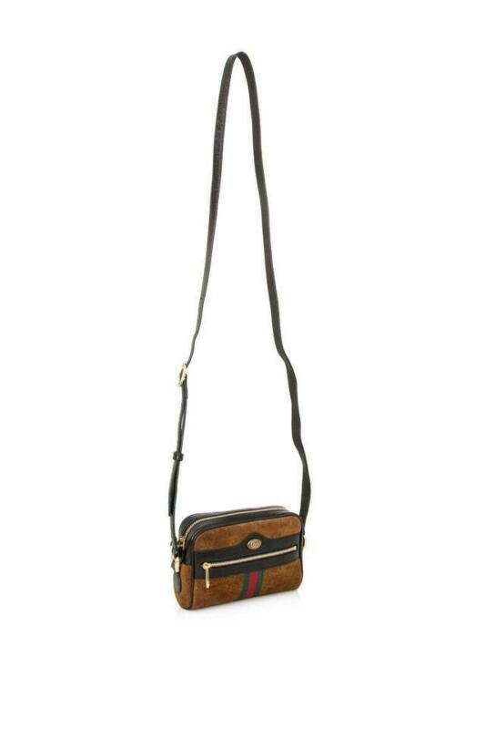 Gucci Shoulder Ophidia Mini Brown Suede Cross Body Bag