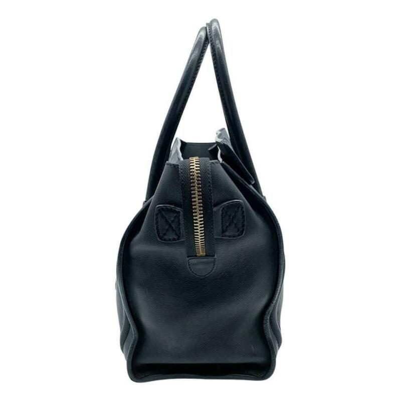 Céline Luggage Micro Black Leather Tote