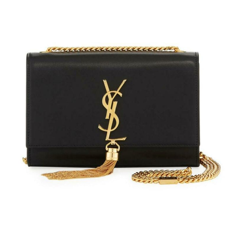 Saint Laurent Monogram Kate Small Tassel Monogram Black Leather Cross Body Bag