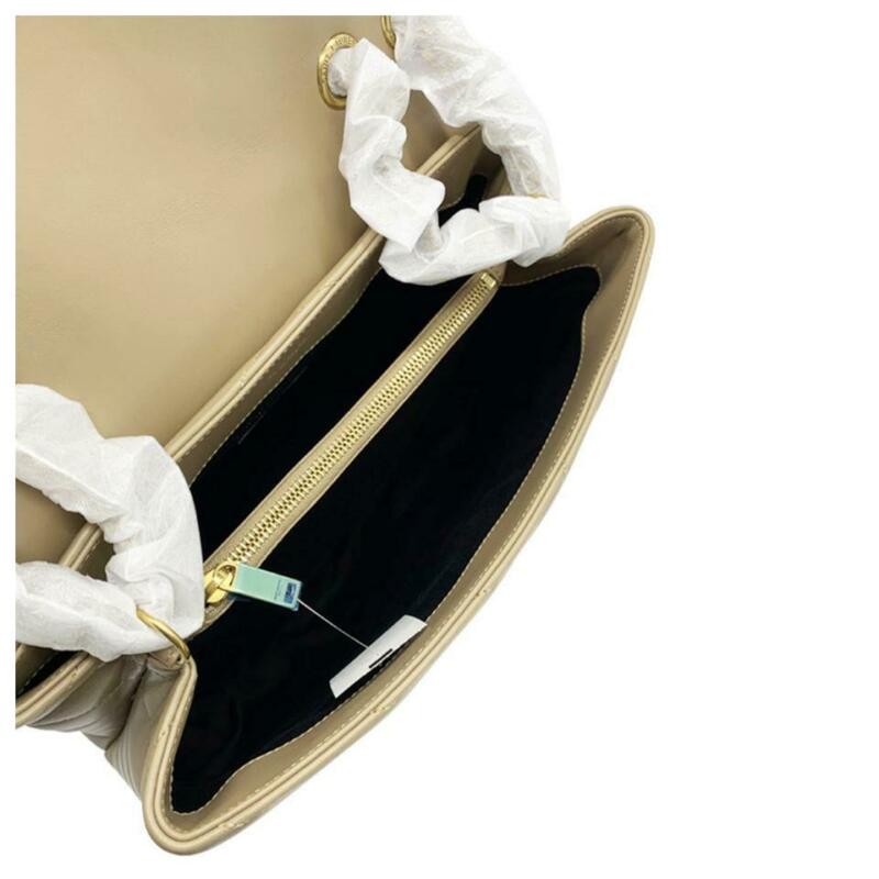 Saint Laurent Monogram Loulou Medium Calf Flap-top Beige Calfskin Leather