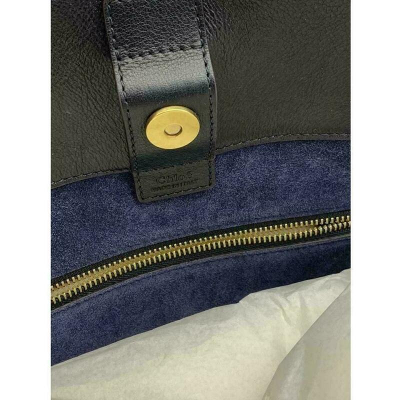 Chloé Milo Medium Suede Black Leather Tote