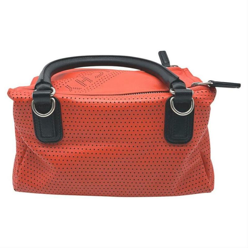 Givenchy Small Pandora Perforated Logo Red Leather Satchel