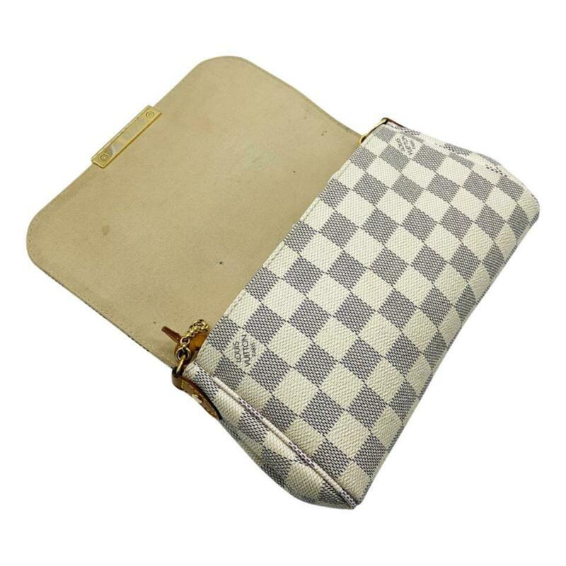 Louis Vuitton Favorite Pm White Damier Azur Canvas Cross Body Bag