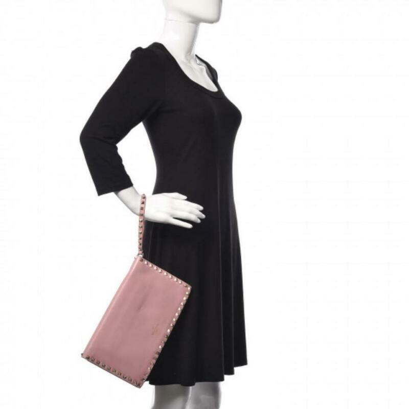 Valentino Clutch Rockstud Nappa Light Pink Leather Wristlet