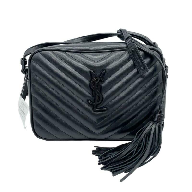 Saint Laurent Monogram Lou Camera Black Leather Cross Body Bag