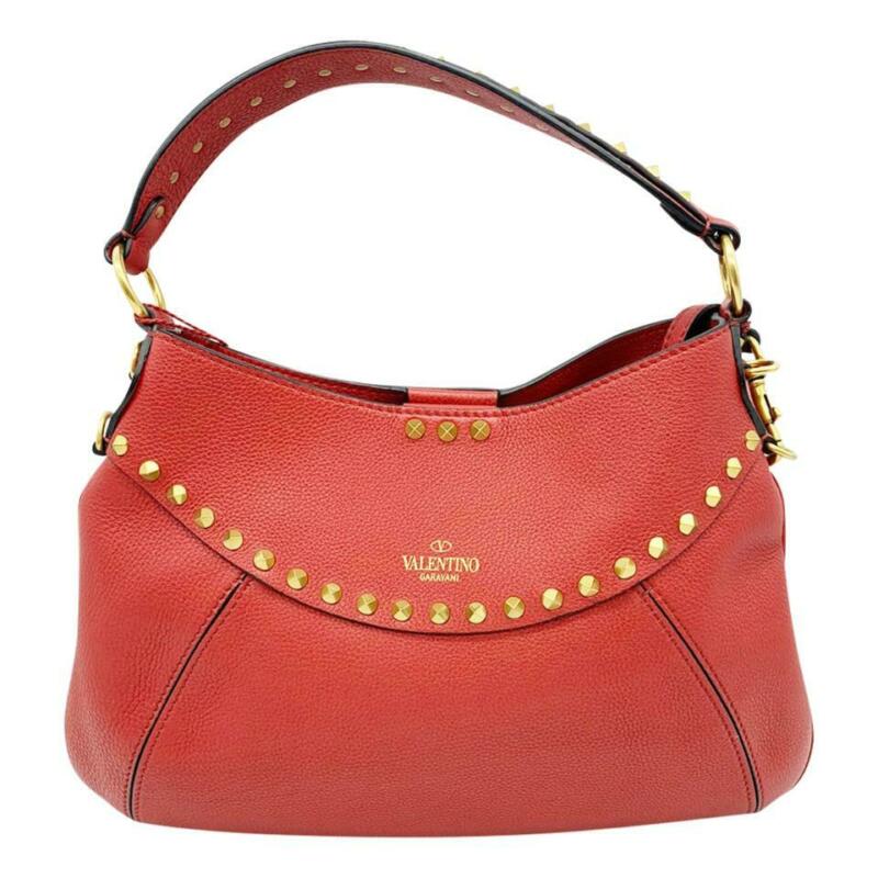 Valentino Small Twinkle Stud Rockstud Red Leather Shoulder Bag
