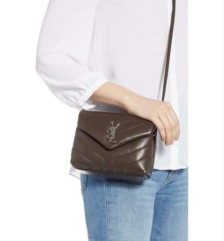 Saint Laurent Monogram Loulou Toy Faggio Monogram Brown Leather Cross Body Bag
