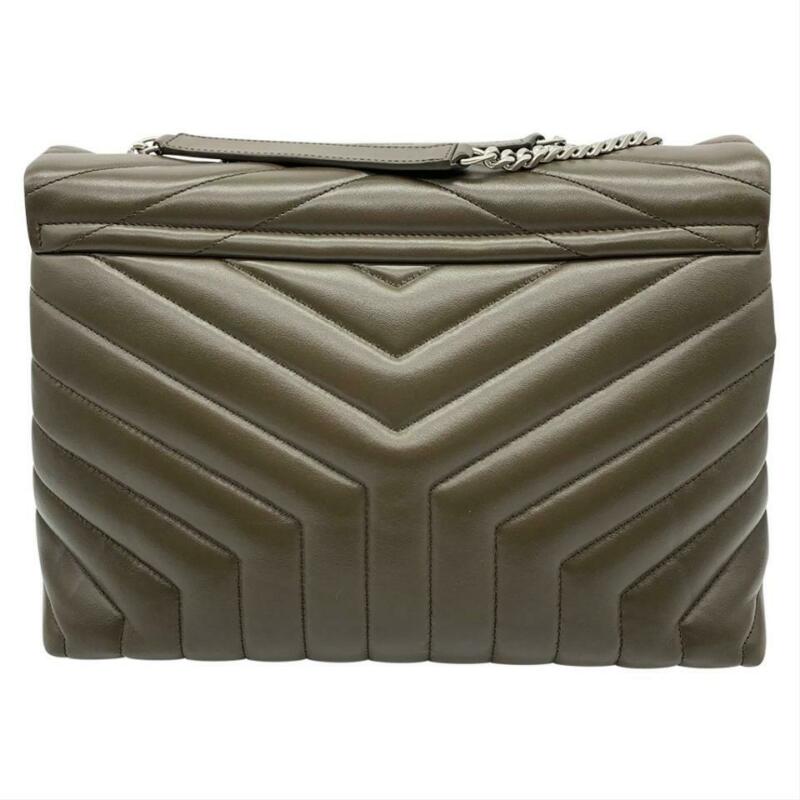 Saint Laurent Monogram Loulou Faggio Large Matelassé Brown Leather Shoulder Bag