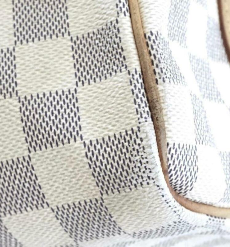Louis Vuitton Speedy 25 Damier Azur Bandouliere White Coated Canvas Cross Body