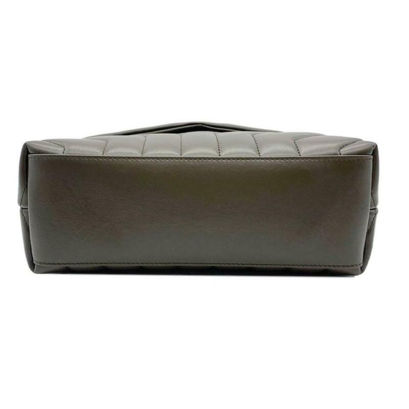 Saint Laurent Monogram Loulou Small Matelassé Brown Leather Shoulder Bag