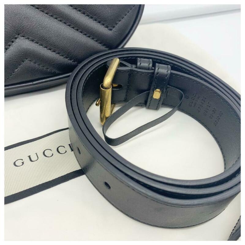 Gucci man short wallet GG buckle black leather