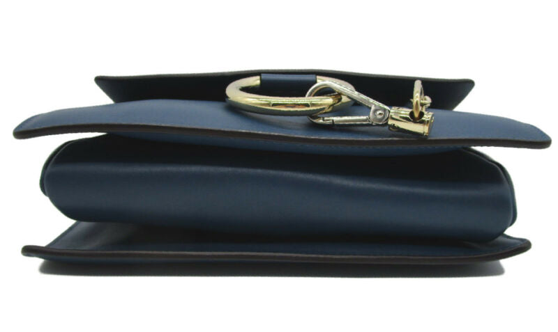 Chloe Faye New Small Majolica Suede Blue Leather Crossbody