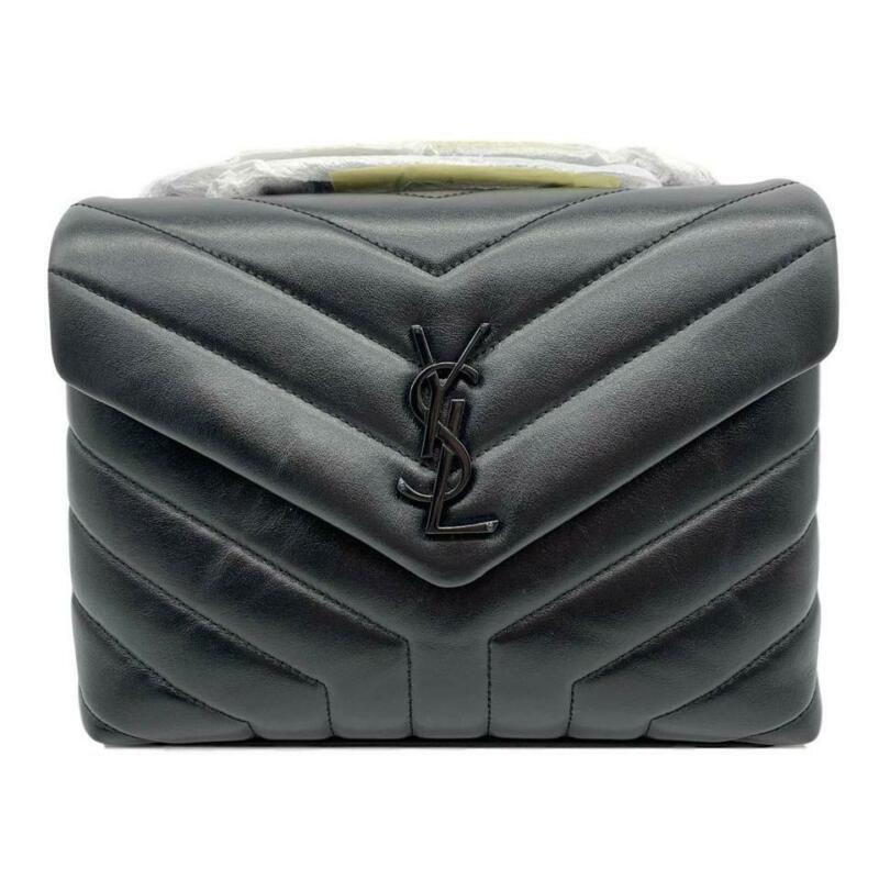 Saint Laurent Monogram Loulou Small Matelasse Matte Black Leather Shoulder Bag