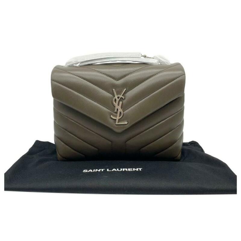 Saint Laurent Monogram Loulou Small Matelassé Brown Leather Shoulder Bag
