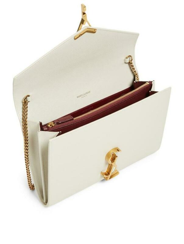 Saint Laurent Wallet on Chain Cassandre Ysl Monogram White Leather Cross BodyBag