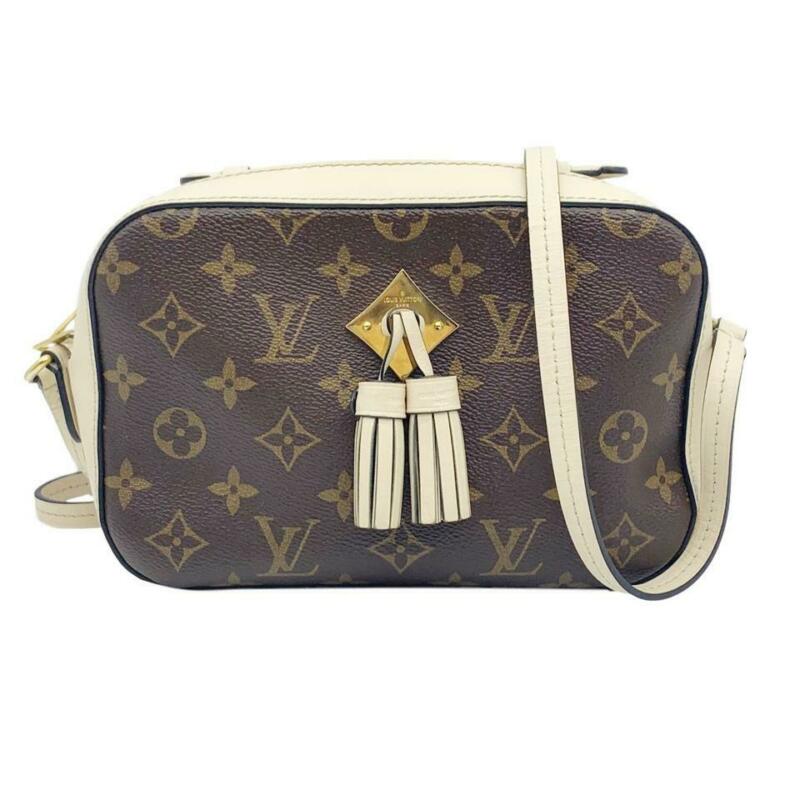 Louis Vuitton Saintonge Creme White Monogram Canvas Cross Body Bag