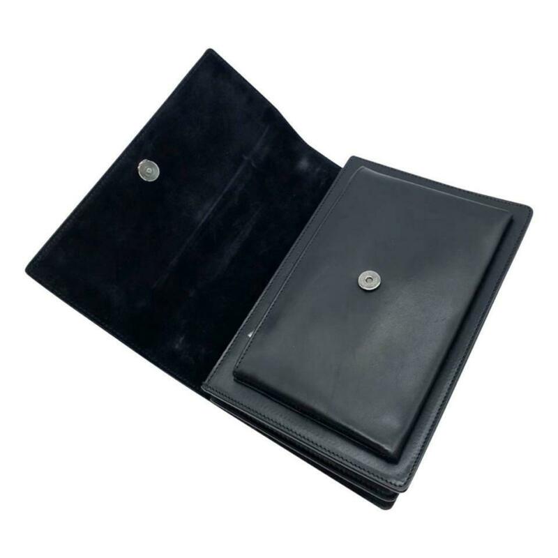 Saint Laurent Monogram Sunset Medium Braided Strap Black Leather Shoulder Bag