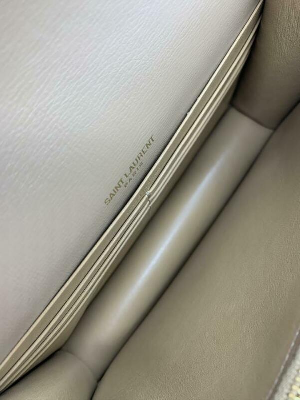 Saint Laurent Wallet on Chain Sunset Ysl Monogram Beige Leather Shoulder Bag