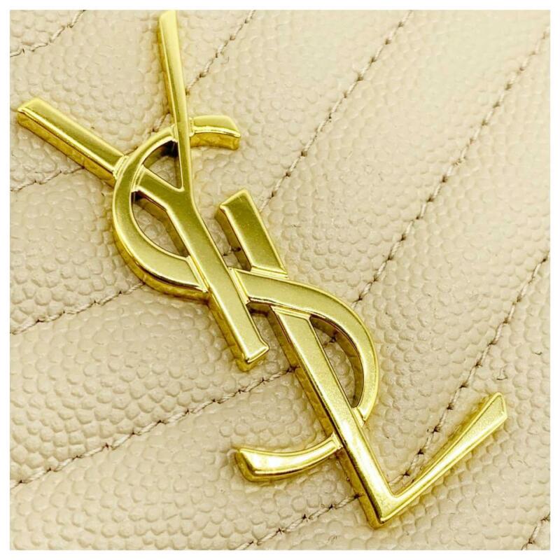 Saint Laurent Loulou Monogram Ysl Camera Beige Leather Cross Body Bag