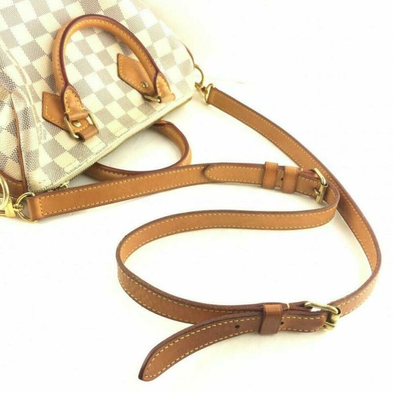 Louis Vuitton Speedy Bandouliere 25 White Damier Azur Canvas Cross Body Bag