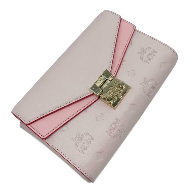 MCM Millie Monogrammed Pink Leather Cross Body Bag